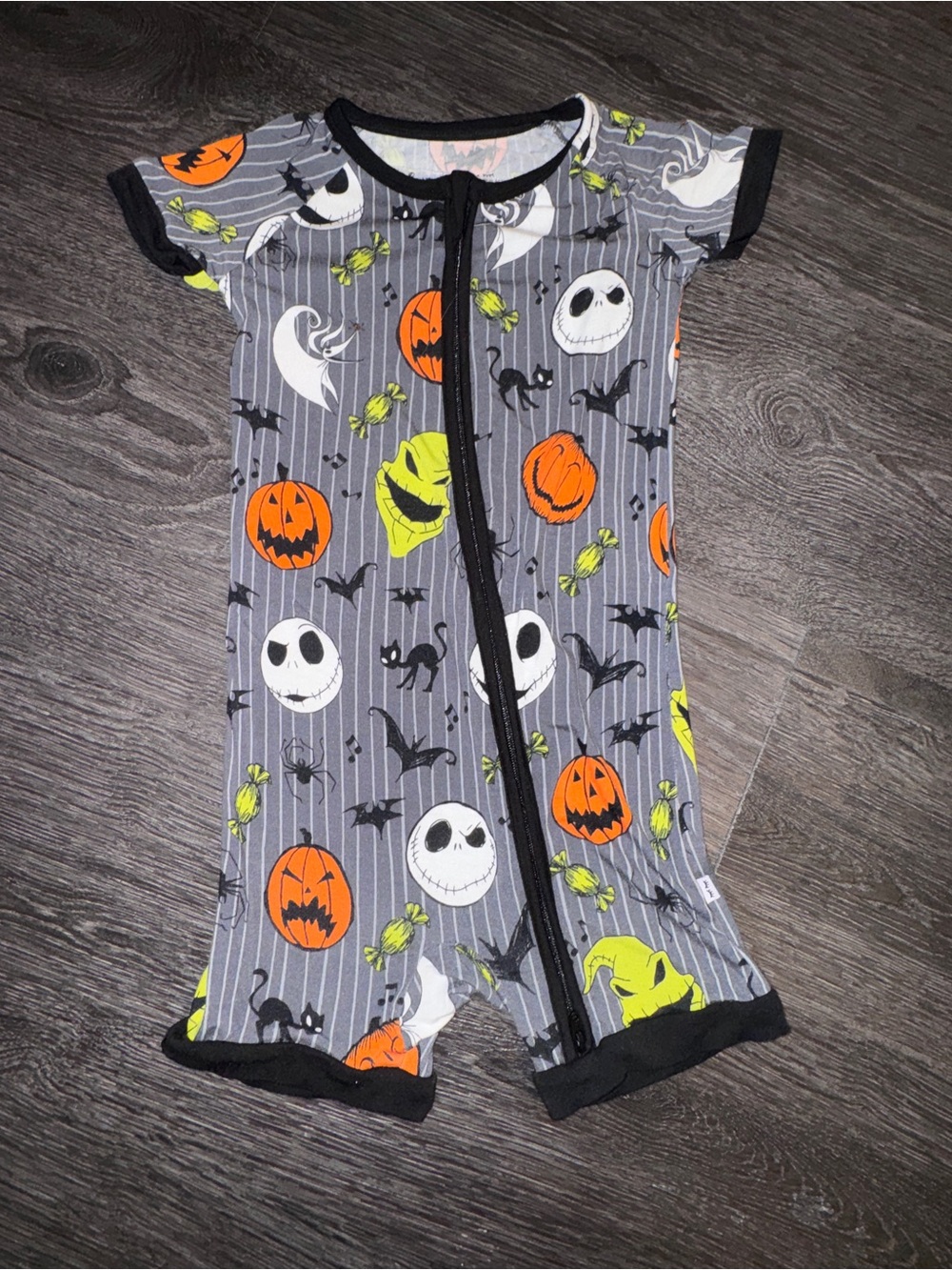 Jack Skellington Nightmare Before Christmas Halloween Little Sleepies Shorty 2T